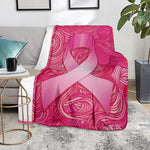 Breast Cancer Awareness Ribbon Print Blanket