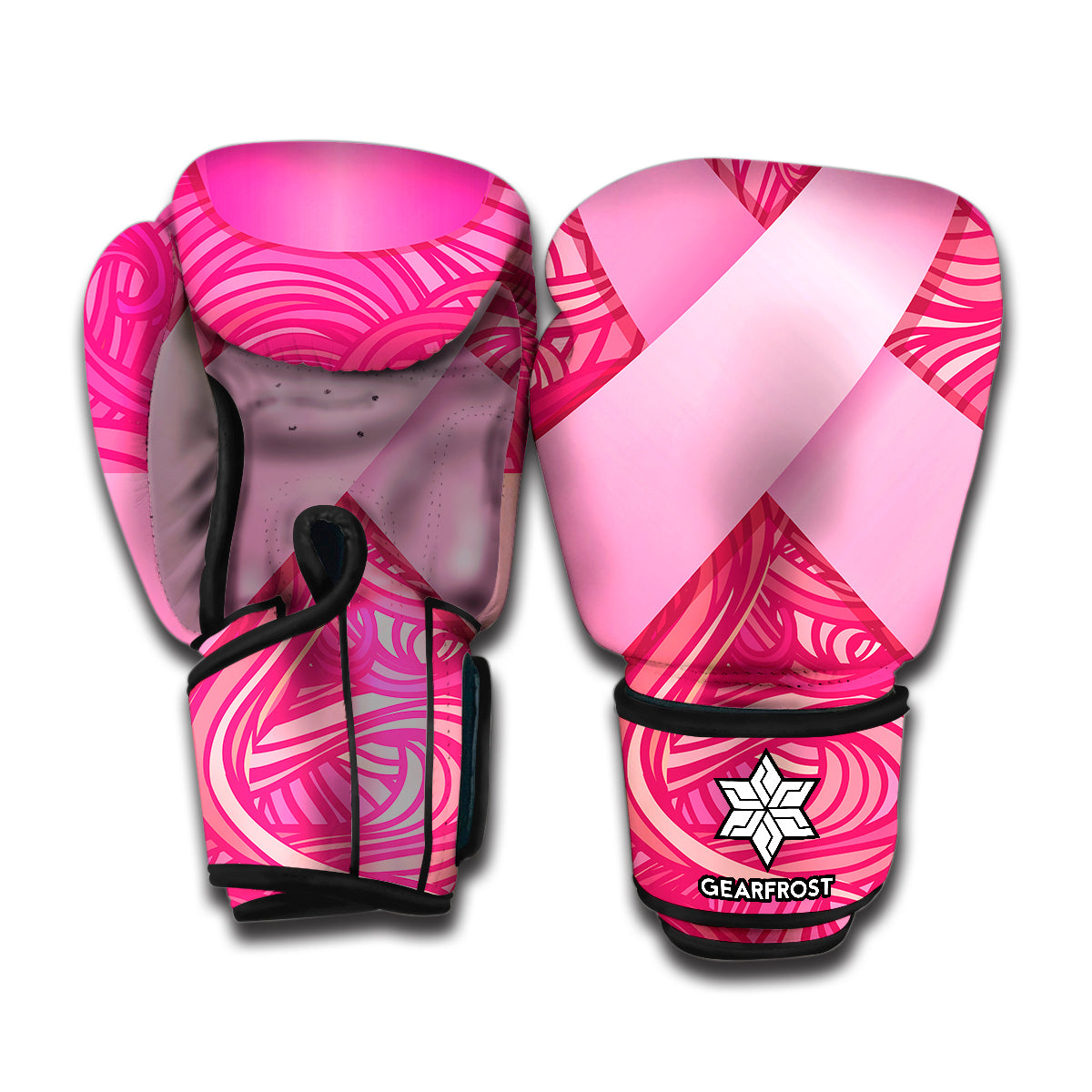 Breast Cancer Awareness Ribbon Print Boxing Gloves
