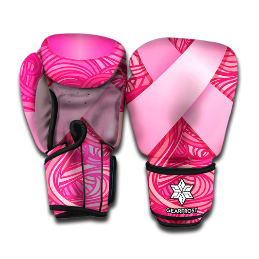 Breast Cancer Awareness Ribbon Print Boxing Gloves
