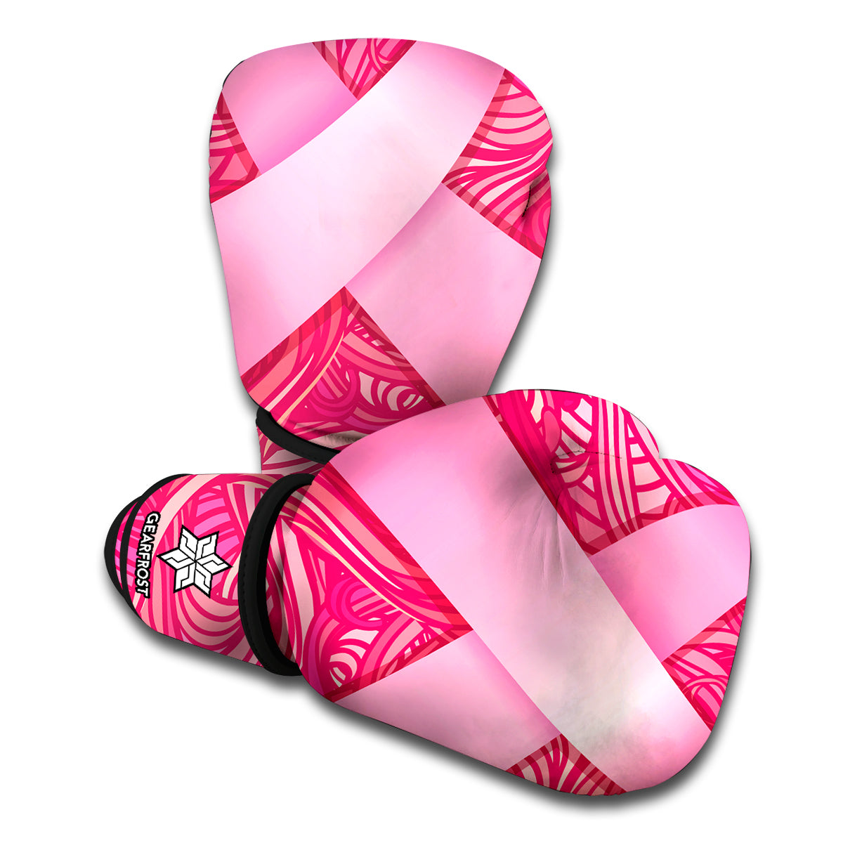 Breast Cancer Awareness Ribbon Print Boxing Gloves