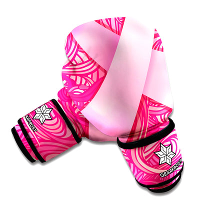 Breast Cancer Awareness Ribbon Print Boxing Gloves