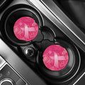 Breast Cancer Awareness Ribbon Print Car Coasters