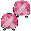 Breast Cancer Awareness Ribbon Print Car Headrest Covers