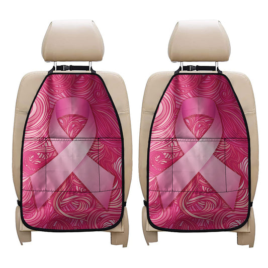 Breast Cancer Awareness Ribbon Print Car Seat Organizers
