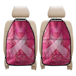 Breast Cancer Awareness Ribbon Print Car Seat Organizers