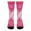 Breast Cancer Awareness Ribbon Print Crew Socks