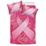 Breast Cancer Awareness Ribbon Print Duvet Cover Bedding Set