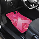 Breast Cancer Awareness Ribbon Print Front and Back Car Floor Mats