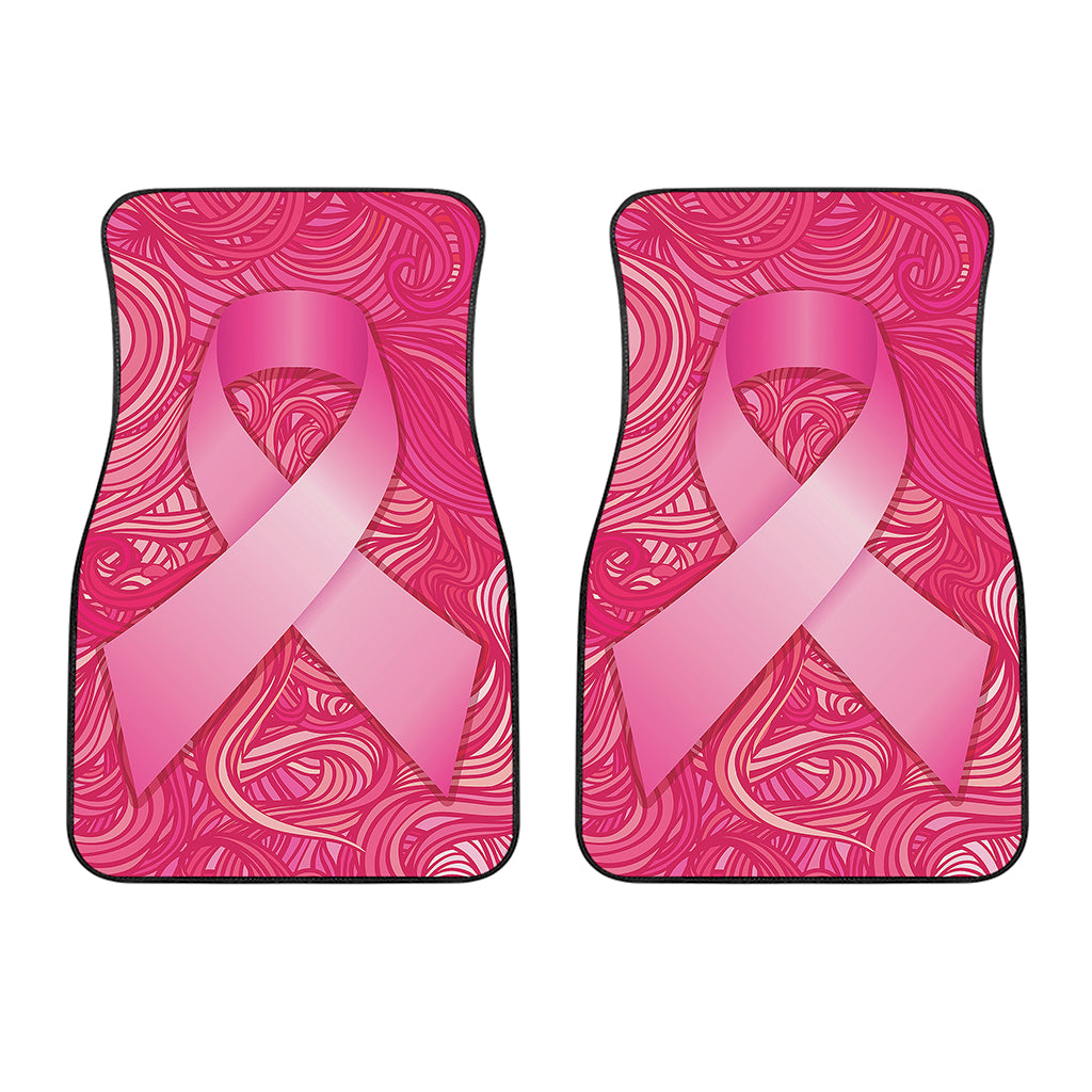 Breast Cancer Awareness Ribbon Print Front Car Floor Mats