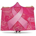 Breast Cancer Awareness Ribbon Print Hooded Blanket