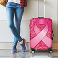Breast Cancer Awareness Ribbon Print Luggage Cover
