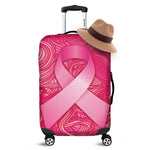 Breast Cancer Awareness Ribbon Print Luggage Cover