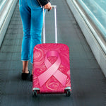 Breast Cancer Awareness Ribbon Print Luggage Cover