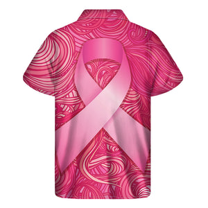 Breast Cancer Awareness Ribbon Print Men's Short Sleeve Shirt