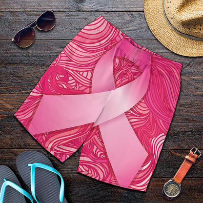 Breast Cancer Awareness Ribbon Print Men's Shorts