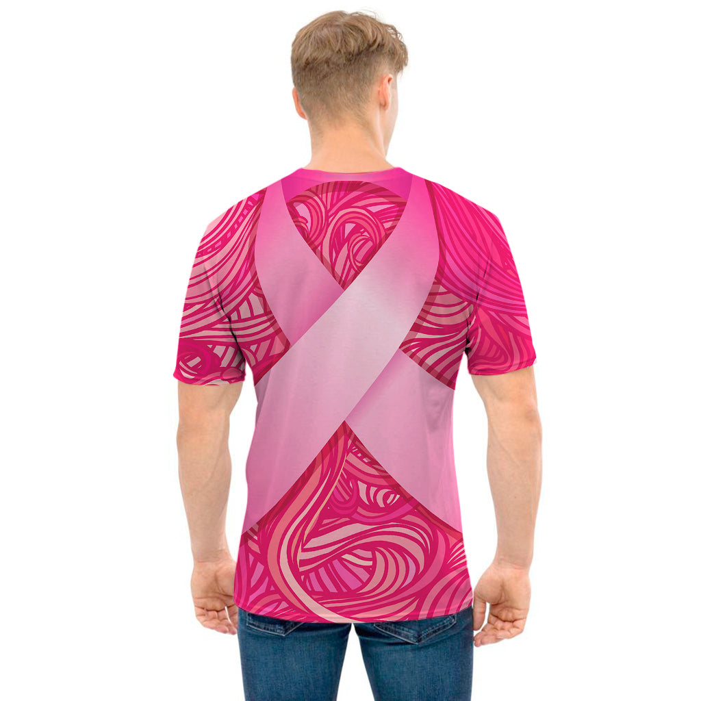 Breast Cancer Awareness Ribbon Print Men's T-Shirt