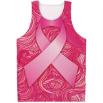 Breast Cancer Awareness Ribbon Print Men's Tank Top
