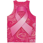 Breast Cancer Awareness Ribbon Print Men's Tank Top