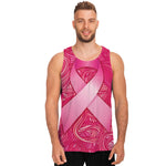 Breast Cancer Awareness Ribbon Print Men's Tank Top