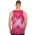 Breast Cancer Awareness Ribbon Print Men's Tank Top