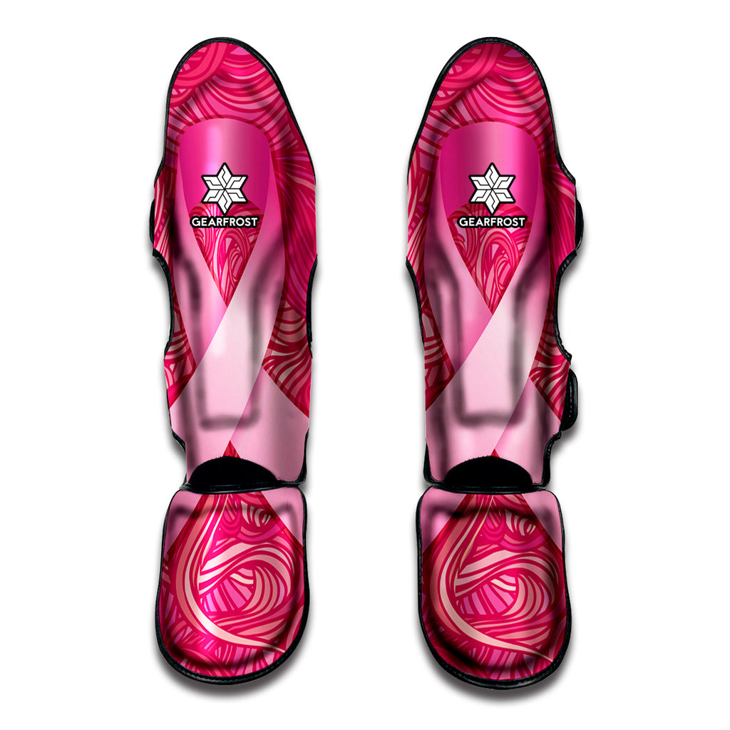 Breast Cancer Awareness Ribbon Print Muay Thai Shin Guard