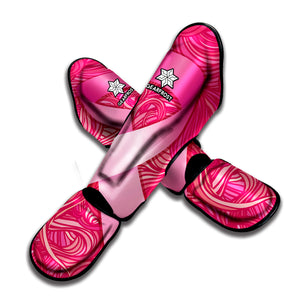 Breast Cancer Awareness Ribbon Print Muay Thai Shin Guard