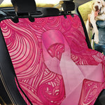 Breast Cancer Awareness Ribbon Print Pet Car Back Seat Cover