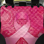 Breast Cancer Awareness Ribbon Print Pet Car Back Seat Cover