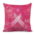 Breast Cancer Awareness Ribbon Print Pillow Cover