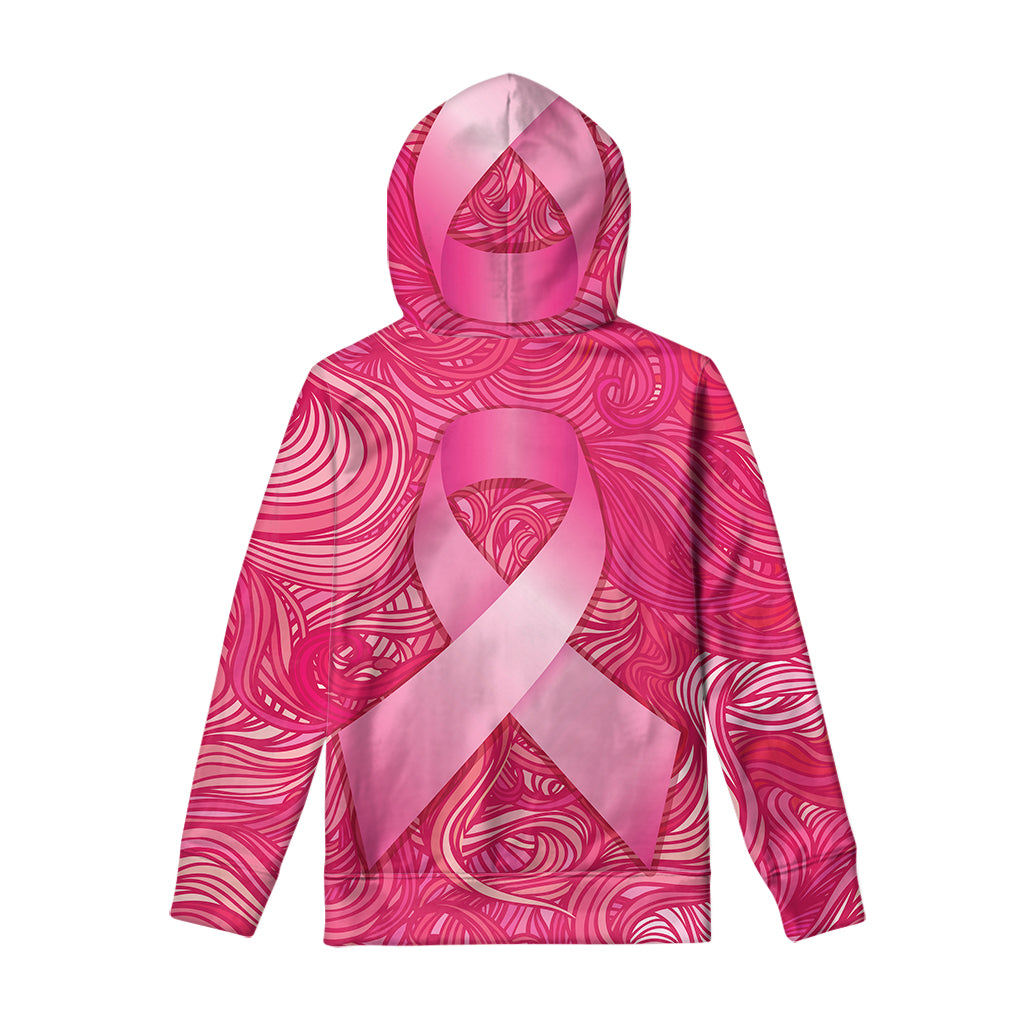Breast Cancer Awareness Ribbon Print Pullover Hoodie