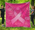 Breast Cancer Awareness Ribbon Print Quilt