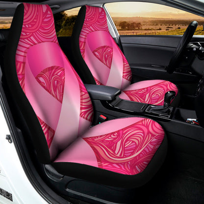 Breast Cancer Awareness Ribbon Print Universal Fit Car Seat Covers