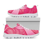 Breast Cancer Awareness Ribbon Print White Sneakers