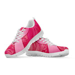 Breast Cancer Awareness Ribbon Print White Sneakers