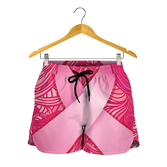 Breast Cancer Awareness Ribbon Print Women's Shorts