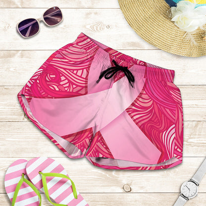 Breast Cancer Awareness Ribbon Print Women's Shorts