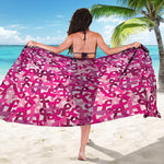 Breast Cancer Awareness Symbol Print Beach Sarong Wrap