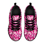 Breast Cancer Awareness Symbol Print Black Sneakers