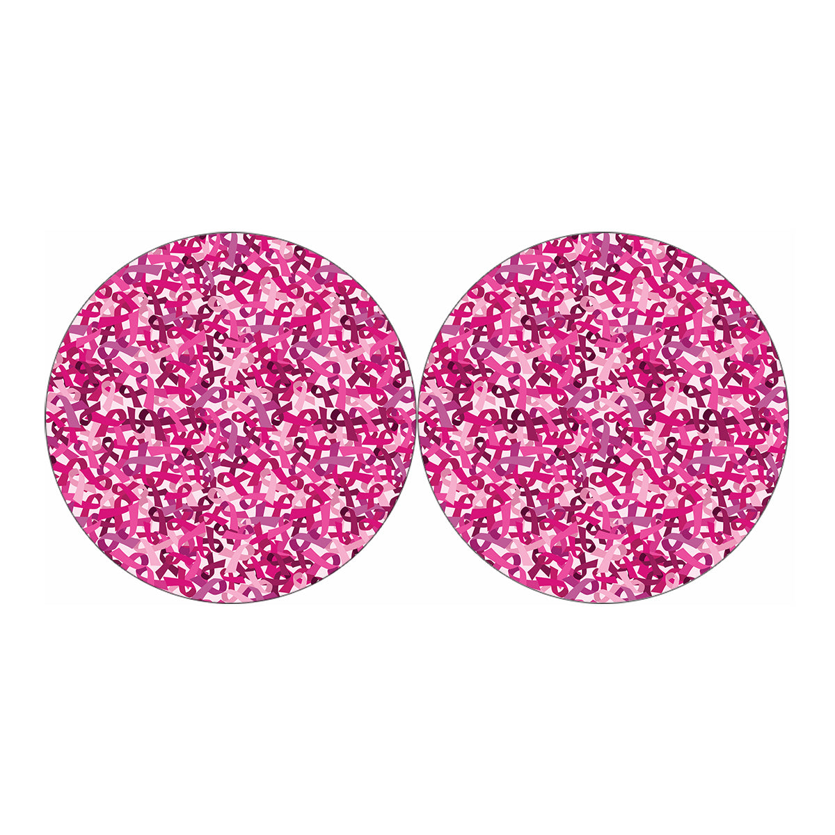 Breast Cancer Awareness Symbol Print Car Coasters