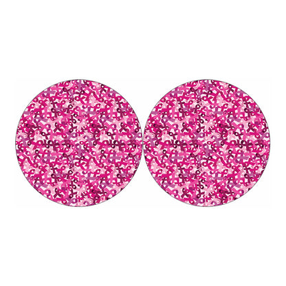 Breast Cancer Awareness Symbol Print Car Coasters