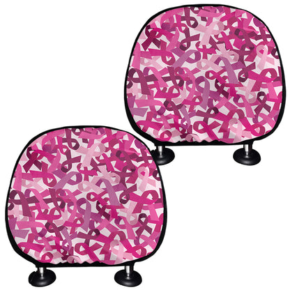 Breast Cancer Awareness Symbol Print Car Headrest Covers