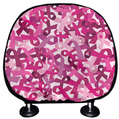Breast Cancer Awareness Symbol Print Car Headrest Covers