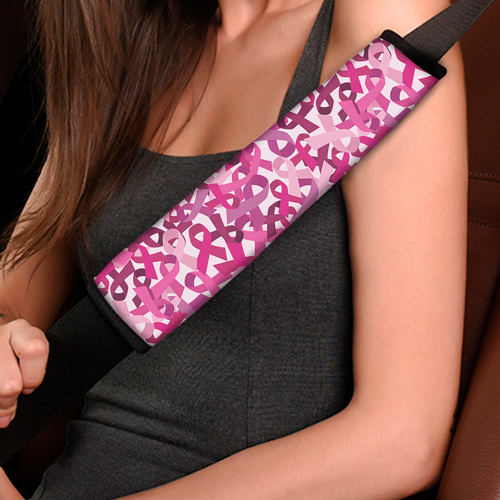 Breast Cancer Awareness Symbol Print Car Seat Belt Covers