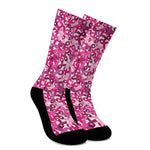 Breast Cancer Awareness Symbol Print Crew Socks