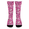 Breast Cancer Awareness Symbol Print Crew Socks