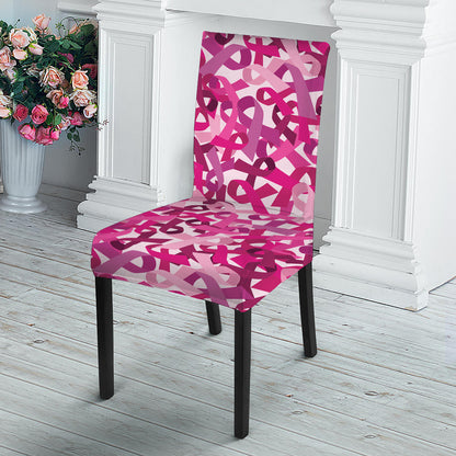 Breast Cancer Awareness Symbol Print Dining Chair Slipcover