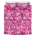 Breast Cancer Awareness Symbol Print Duvet Cover Bedding Set
