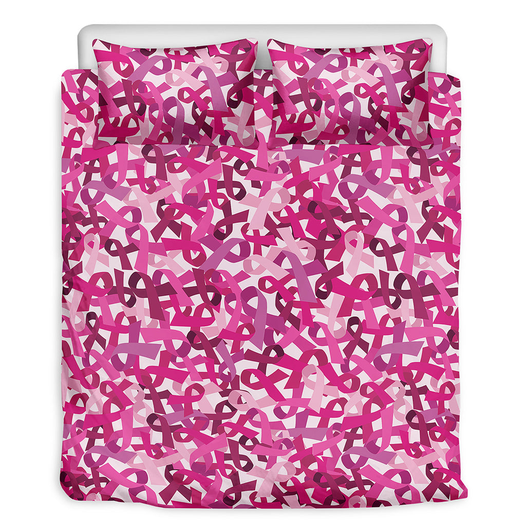 Breast Cancer Awareness Symbol Print Duvet Cover Bedding Set