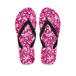 Breast Cancer Awareness Symbol Print Flip Flops