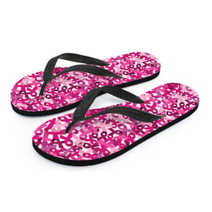 Breast Cancer Awareness Symbol Print Flip Flops